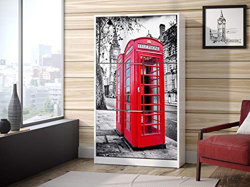 Movian Constance Modern - Armario zapatero de 3 puertas Londres, 25 x 75 x 128 cm (Impresión de Londres)