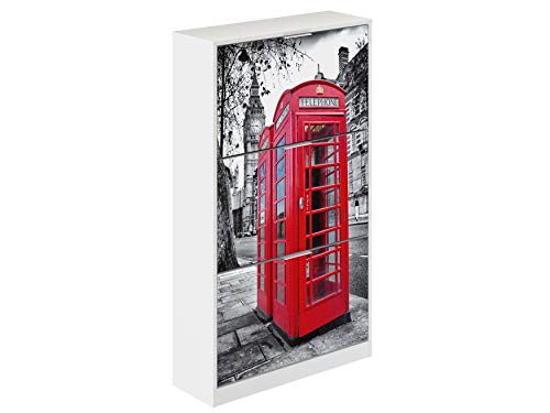 Movian Constance Modern - Armario zapatero de 3 puertas Londres, 25 x 75 x 128 cm (Impresión de Londres)