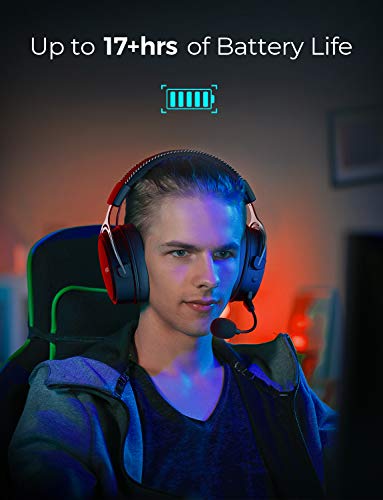 Mpow Air 2.4G Auriculares Gaming para PS4, PC, Xbox One, Estéreo Cascos Inalámbricos para Juegos con Micrófono Desmontable con Cancelación de Ruido,Transmisor USB Incluido - Gris