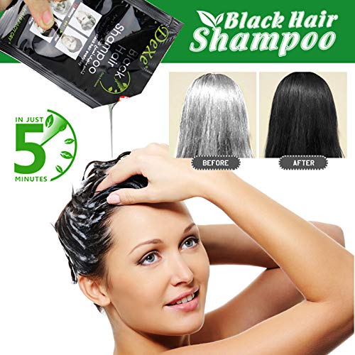 MQFORU - Tinte instantáneo para el cabello para hombres y mujeres, color negro, fácil de usar, dura 30 días, ingredientes naturales