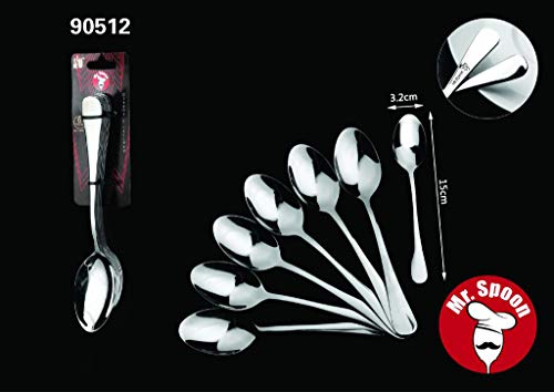 Mr. Spoon 12 cucharas Postre Acero INOX Colección Minimal 15x3,2cm