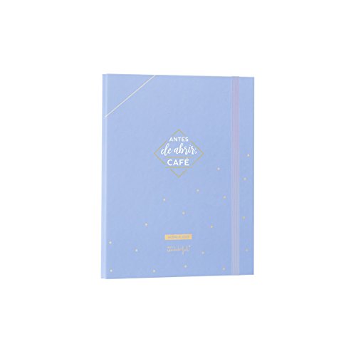 Mr. Wonderful - Agenda escolar azul con anillas 2018-2019 Semana vista - Antes de abrir café