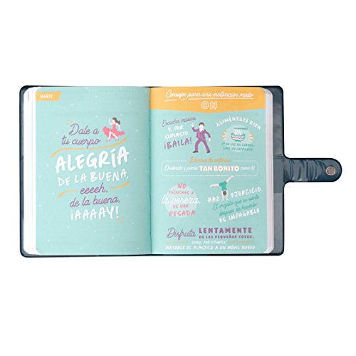 Mr. Wonderful - Agenda escolar pequeña clásica 2018-2019 diaria - Cosas que prometo terminar, azul