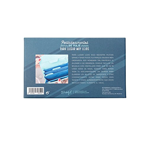 Mr. Wonderful Portadocumentos de Viaje Camino a mi próximo Destino, Piel, Multicolor, 11.7x20x3.6 cm