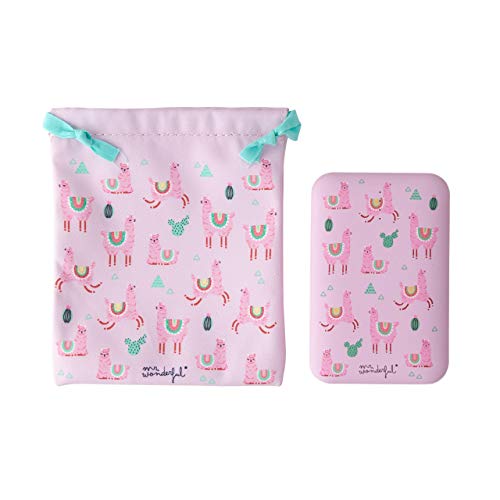 Mr. Wonderful - Powerbank de 10.000 mAh Marca Mr. Wonderful de Llamas Rosa con Funda