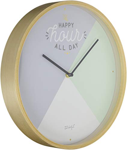 Mr; Wonderful Woa08671En Reloj De Pared Happy Hour All Day, Multicolor, 30X30X4 Cm