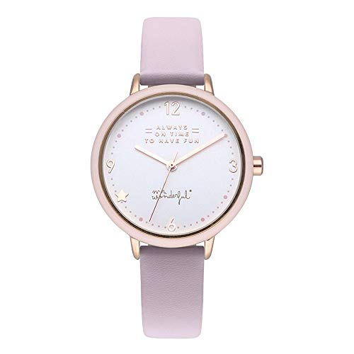 Mr wonderful Wonderful Time Reloj para Mujer Analógico de Cuarzo con Brazalete de Piel de Vaca WR20100