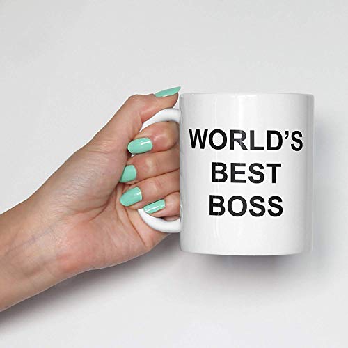Mribo Mugs Funny World's Best Boss - Taza de café de 11 oz, color blanco