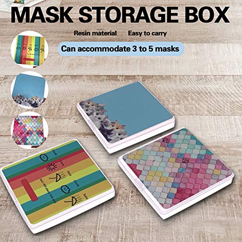 Mrinb Estuche para máscara, Bolsa de Almacenamiento de máscara de Dibujos Animados portátil, Organizador de máscaras rectangulares a Prueba de Polvo a Prueba de Humedad