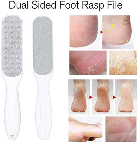 MRLZLT Double Sided Foot File Hard Skin Remover,Portable Stainless Steel Foot File,Foot Scraper Foot Rasp Callus Remover, Professional Hard Skin Easy Pedicure Care Tool