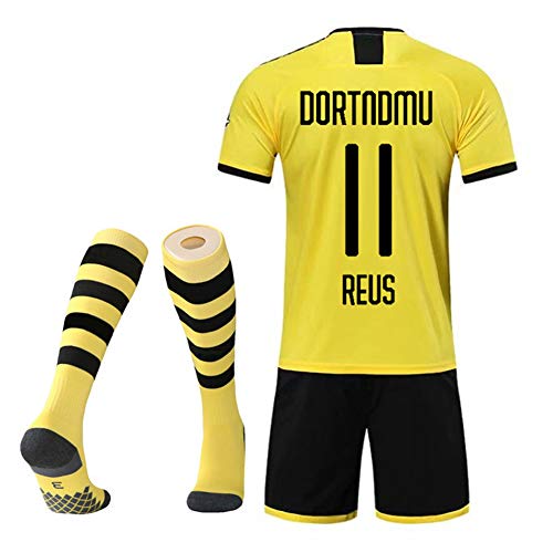 MRRTIME Camisetas de fútbol para niños,Götze 10 Reus 11 Sahin 8 Håland 17 Home and Away Aficionados al, ​​Conjunto de Ropa Deportiva Trajes Personalizados Uniformes del Equipo Entrenamiento calcetine