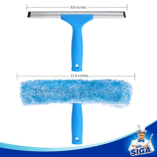 MR.SIGA 25 cm Ventana Limpieza Combo - Rasqueta limpiacristales y Microfibra Ventana Arandela