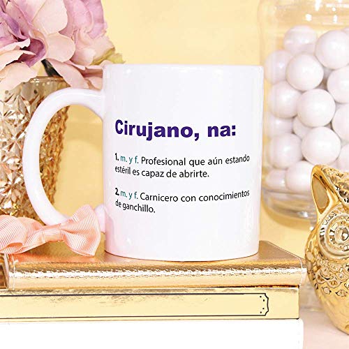 MUGFFINS Tazas Desayuno Originales de Profesiones para Regalar a Trabajadores - Tazas para cirujanos Tazas con Frases y Mensajes alegres y Divertidos