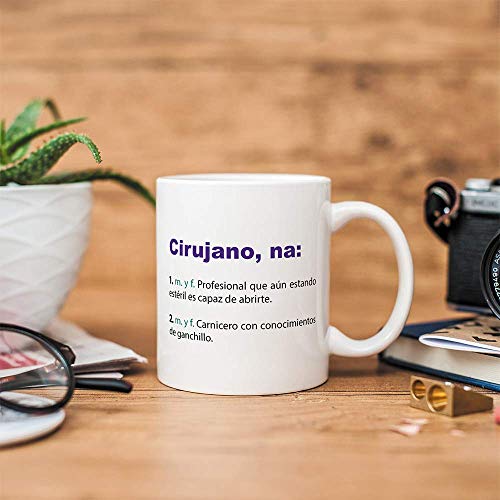 MUGFFINS Tazas Desayuno Originales de Profesiones para Regalar a Trabajadores - Tazas para cirujanos Tazas con Frases y Mensajes alegres y Divertidos