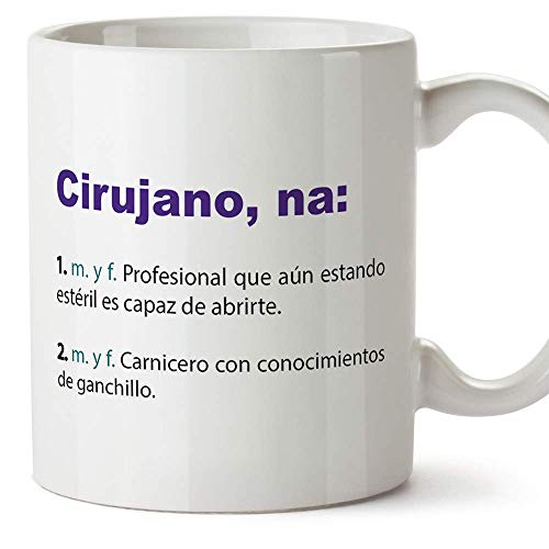 MUGFFINS Tazas Desayuno Originales de Profesiones para Regalar a Trabajadores - Tazas para cirujanos Tazas con Frases y Mensajes alegres y Divertidos