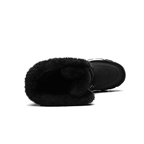 Mujer Botas para Raquetas de Nieve Zapatos de Invierno a Prueba de Agua, Forro y Suela de Goma Isotherm Transpirable y Duradero 37 EU Negro,23.5 cm talón a los pies