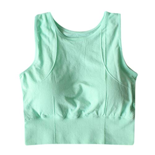 Mujer Deportiva Chaleco Camiseta sin Mangas de Fitness Atlético Running Chaleco Acolchado sin Costuras Tank Tops Transpirable Yoga Belleza Espalda riou