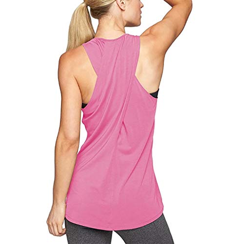 Mujer Deportiva Chaleco Camiseta sin Mangas de Fitness Entrenamiento Yoga Gimnasio Blusas de Chaleco Running Jogger Sport Vest Tops riou