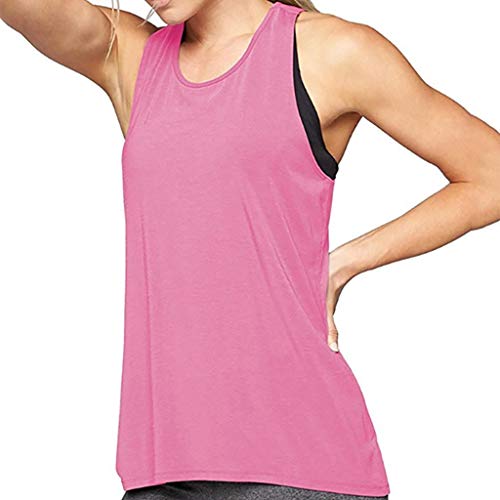 Mujer Deportiva Chaleco Camiseta sin Mangas de Fitness Entrenamiento Yoga Gimnasio Blusas de Chaleco Running Jogger Sport Vest Tops riou