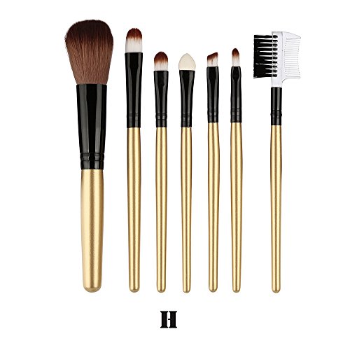 Mujer Pincel de Maquillaje Yesmile Maquillaje Cepillo Pincel de Maquillaje de Madera de 7 Piezas Cepillo de Sombra de Ojos Herramienta de Cepillo de Mezcla de cosméticos