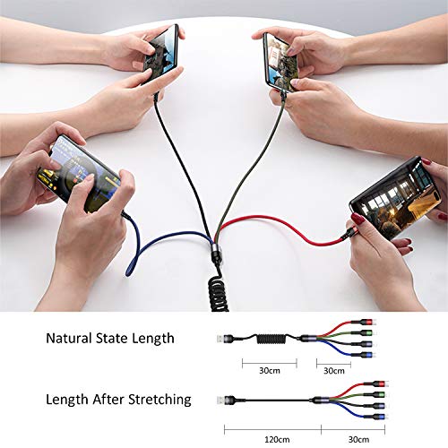 Multi Cable Cargador,4 en 1 Cable Multiple USB Tipo C Carga Micro USB Nylon Trenzado para Galaxy S10 S9 S8/Nexus 6P 5X/ Google Pixel/Android/Xiaomi/Pads