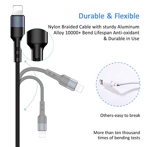 Multi Cable Cargador,4 en 1 Cable Multiple USB Tipo C Carga Micro USB Nylon Trenzado para Galaxy S10 S9 S8/Nexus 6P 5X/ Google Pixel/Android/Xiaomi/Pads