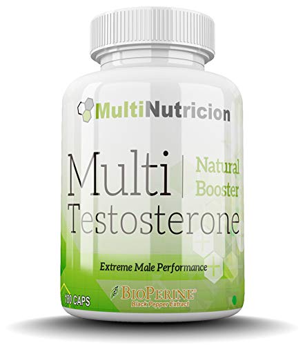 Multi Testosterone | Testosterona Natural| Bioperine® Fenogreco Tribulus D-aspartico Ashwagandha Citrulina| (180)