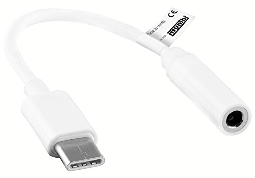 mumbi - Cable Adaptador USB-C Macho a Conector Hembra - para audífonos con Conector de 3,5 mm - Blanco