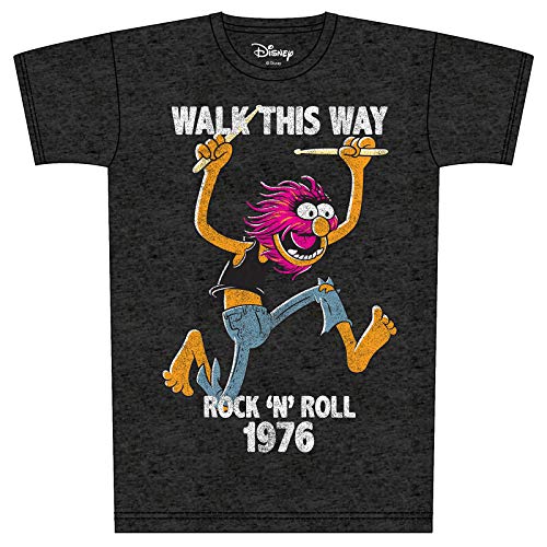 Muppets Disney Camiseta para Hombre Animal Walk This Way Rock 'N' Roll 1976 Gris - M