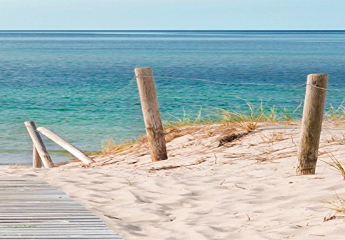 murando Cuadro en Lienzo Playa 172x45 cm 1 Parte impresión en Material Tejido no Tejido Cuadro de Pared impresión artística fotografía gráfica decoración Naturaleza Paisaje Mar c-A-0108-b-a