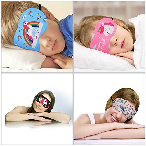 MWOOT 5 Piezas Antifaz para Dormir, Anti-Luz Máscara de Unicornio para Dormir, Antifaz Unicornio para Fiesta de Pijamas
