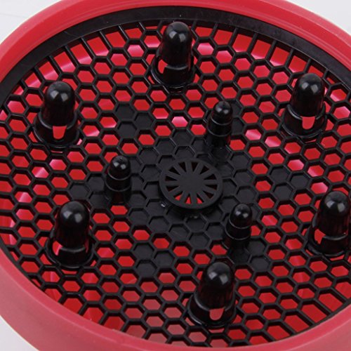 mxdmai Secador de viaje plegable Difusor Difusor plegable Secador de pelo Peluquería Difusor de pelo rizado natural para Cabello ondulado 5-13.5cm Rojo y Negro