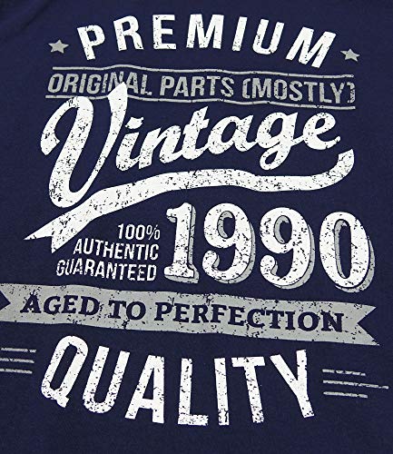 My Generation Gifts Vintage Year - Aged to Perfection - 30 Cumpleaños Años - Regalo de Cumpleaños Camiseta para Hombre - Azul Marino XL