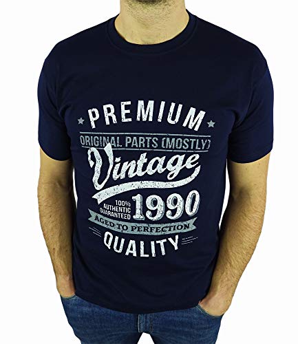 My Generation Gifts Vintage Year - Aged to Perfection - 30 Cumpleaños Años - Regalo de Cumpleaños Camiseta para Hombre - Azul Marino XL