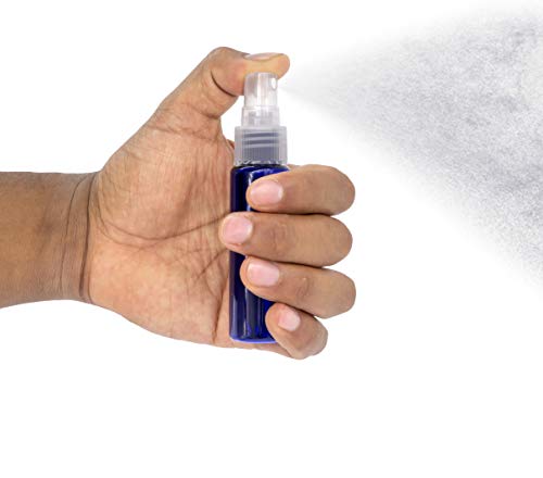 MyGadget Juego de 4 Botellas de Spray Vacías (30 ml) - Recipientes de Plástico Rellenables para Desmaquillante Aceites Esenciales Perfume Agua - Azul Oscuro