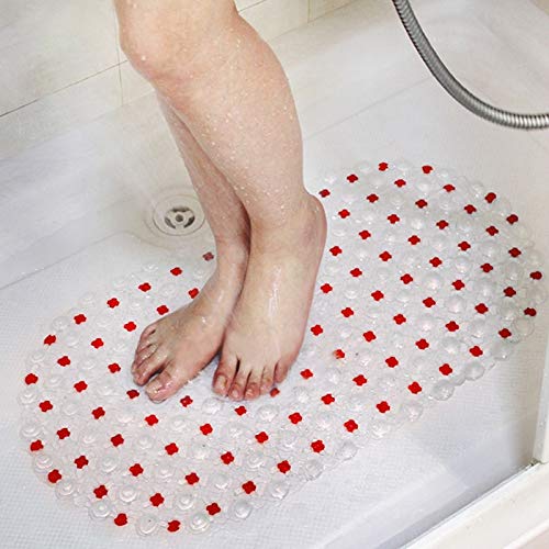 MYSdd 1PCs Plastic Suction Cup Bathroom Shower Mat Non-Slip Bathroom Mat Baby Safety Shower Bath Mat Colorful Point Bead Massage Pad - Green,A1