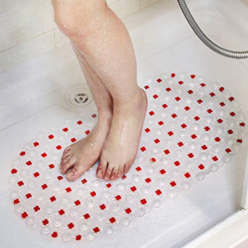 MYSdd 1PCs Plastic Suction Cup Bathroom Shower Mat Non-Slip Bathroom Mat Baby Safety Shower Bath Mat Colorful Point Bead Massage Pad - Green,A1