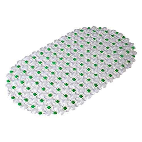 MYSdd 1PCs Plastic Suction Cup Bathroom Shower Mat Non-Slip Bathroom Mat Baby Safety Shower Bath Mat Colorful Point Bead Massage Pad - Green,A1