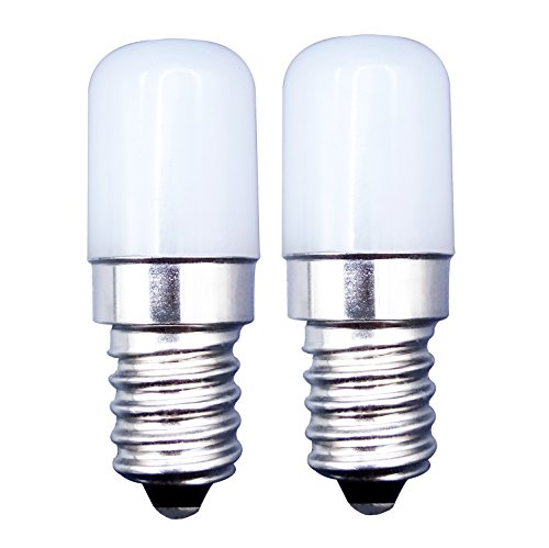 MZMing [2 Piezas] E14 Tornillos Pequeños LED Bulb 1.5W Bombillas Reemplaza 15W Bombilla Halógena-6000K Blanco Frío 180lm de-no Regulable Bajo en Calorías para Usado para Refrigerador
