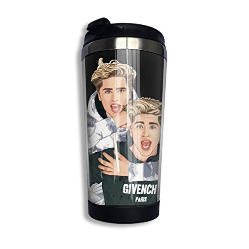 MZZhuBao Martinez Twins Taza de café con Aislamiento de Acero Inoxidable Coffee Travel Tapa abatible a Prueba de derrames Aislada Mantiene el