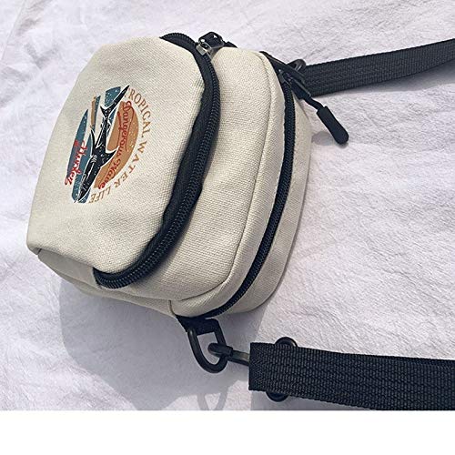 N / A Bolsos de Lona para Mujer Bolsos de Estudiantes Coreanos Mini Bolsos para teléfonos celulares Bolsos pequeños Cruzados Simples Bolsos de Hombro con Solapa para Damas Ocasionales 15 cm * 16 cm
