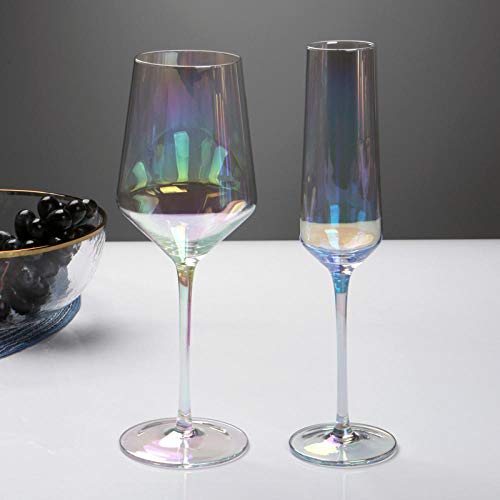 N / A Cáliz, Copa de Arco Iris, Copa de champán de Cristal de Colores, Copa de Vino de Colores, Copa de Vino pequeña Oblicua