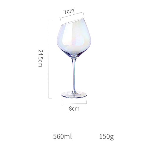 N / A Cáliz, Copa de Vino Tinto, Copa de Vino pequeña de Cristal doméstico, Copa de champán con Bisel de Personalidad, 560 ml