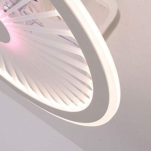 N / A Ceiling Fans with Lighting 56W Creative Invisible Fan LED Ceiling Light Remote Control Dimmable Ultra-Quiet Can Timing Fan Chandelier Modern Living Room Bedroom Lamp Φ50,White,White