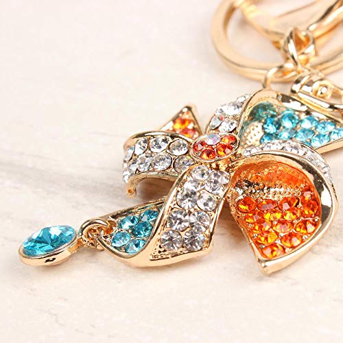 N/ A Feliz Molino de Viento Multicolor de Cristal de Moda Encanto Colgante Bolso Monedero Coche Llavero Cadena Boda Fiesta Regalo Creativo