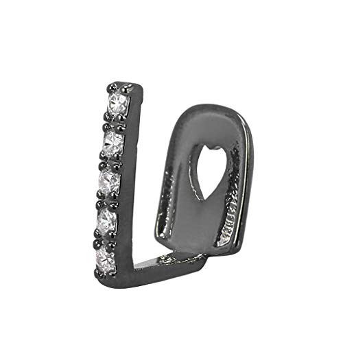 N\ A Frenos De Hip Hop, Diamond-Single Bar Shape Teeth, Hip Hop Teeth Grills Gold-Plated Braces Diamond Braces Single Braces for Party 1.1x0.7x0.2cm / Pistola de Color Negro
