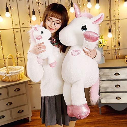 N / A Precioso Juguete de Felpa Gigante Relleno Kawaii muñecos de Caballo Suave para niños Regalo Creativo de Navidad de cumpleaños para Amantes de Las niñas 35cm
