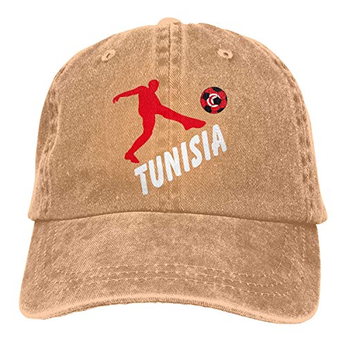 N / A Sombrero De Sol,Ocio Sombrero,Dad Hat,Sombreros Sombrilla Al,Sombrero De Deporte,Bandera De Túnez Fútbol Fútbol Denim Jeanet Gorra De Béisbol Sombrero Ajustable para Papá