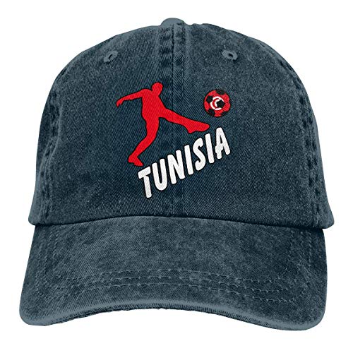 N / A Sombrero De Sol,Sombrero De Deporte,Sombreros Sombrilla Al,Dad Hat,Ocio Sombrero,Bandera De Túnez Fútbol Fútbol Denim Jeanet Gorra De Béisbol Sombrero Ajustable para Papá