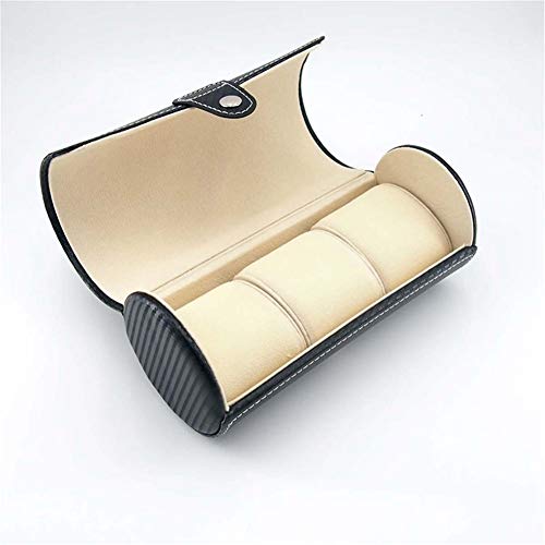 N\A Organizador de Maquillaje, 3 Ranura de Cuero de la PU Caja de Pulsera Reloj de Pulsera Collar Reloj Pantalla Caso Caja de Regalo Rollo almacenaje de la joyería Bolsa del Recorrido